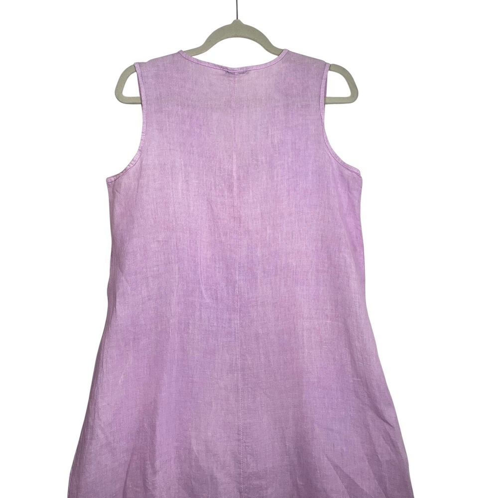 Francesca Bettini Small Lilac Pink Linen Midi Dress Made in Italy Ruffle Hem - Picture 4 of 16